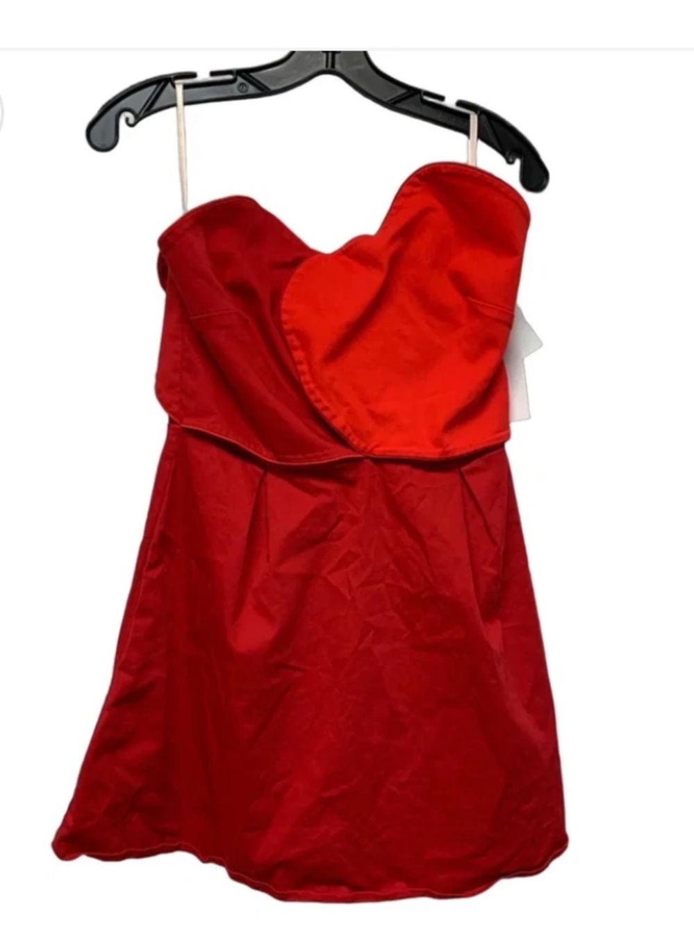FARM Rio Strapless Heart Mini Dress nwot $200 M fall party red formal classic - Picture 3 of 4